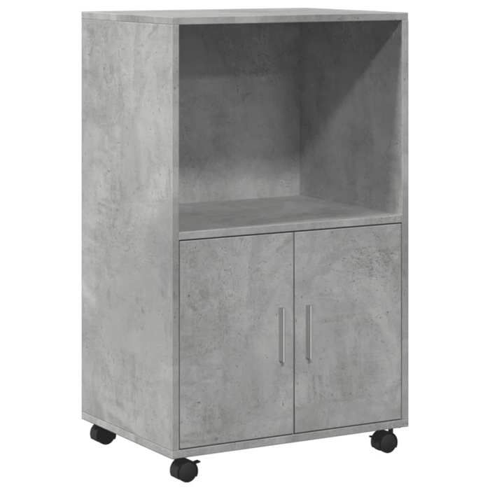 Buffet bas armoire commode Armoire à roulettes gris béton 55x40x91cm bois dingénierie 6346264 FrenchDays