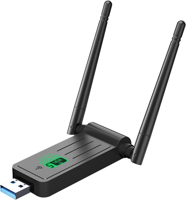 Clé WiFi Puissante AC1300 Mbps USB 3.0 Double Bande 2 Antennes - Adaptateur WiFi Pour PC Windows Mac