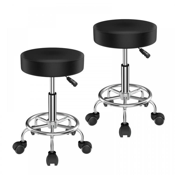 Lot de 2 tabourets de bureau-XJING-Chaise pivotante en métal avec fonction pivotante et élévatrice-Tabourets de bar de cuisine