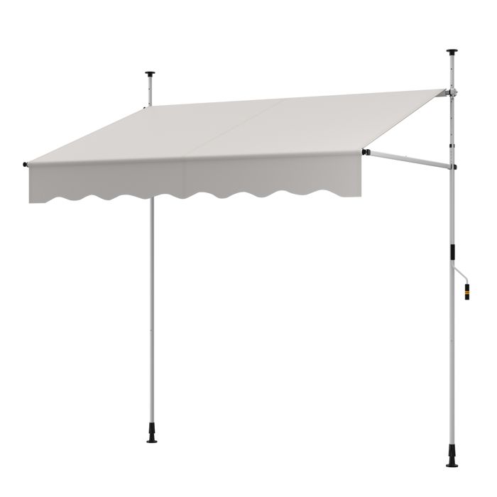 COSTWAY Store Banne Manuel Rétractable 2 x 12-15M - Manivelle