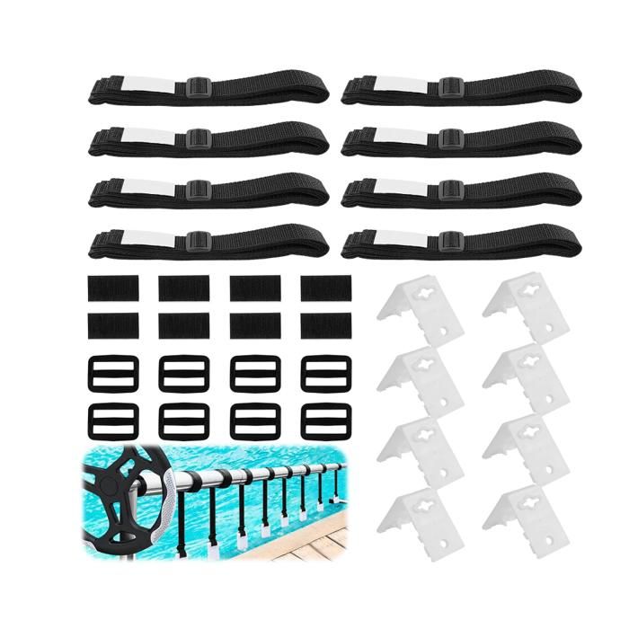 Kit 12 Sangles D'attache Pour Housse De Bateau, Noir, Inox - Neuf