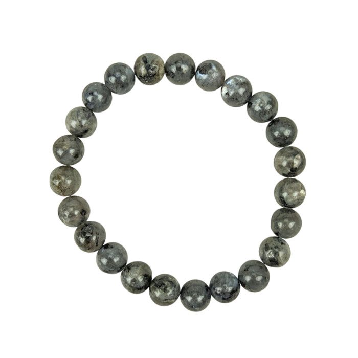 Bracelet Labradorite grise (Larvikite) pierre dintuition Boules 8mm