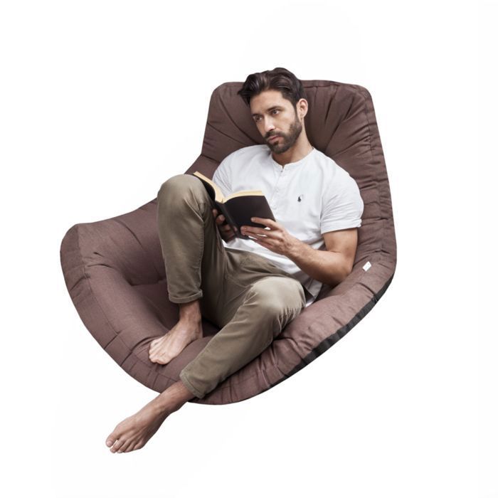 Coussin marron pour fauteuil suspendu imperméable – cocon balancelle de jardin 120x100
