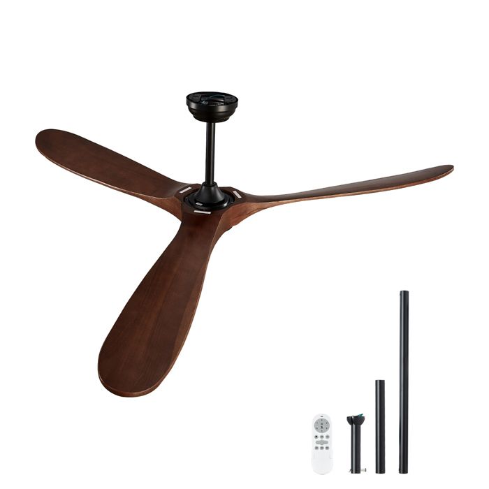 Ventilateur de Plafond - DUOKU - 72 Pouces - 3 Pales en Bois - Télécommande 6 Vitesses - Moteur CC Réversible - Duoku