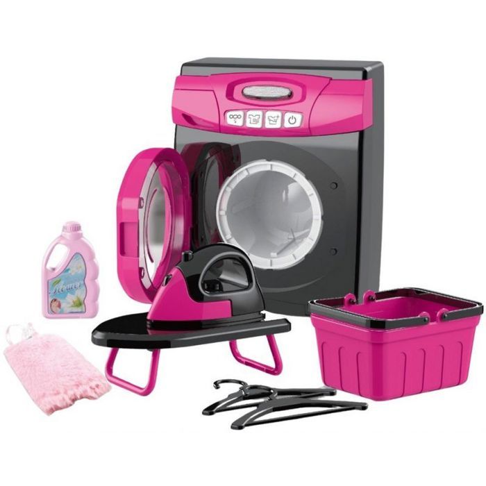 Leantoys Ensemble daccessoires interactifs pour machine à laver lumières sons rose et noir LEAN Toys
