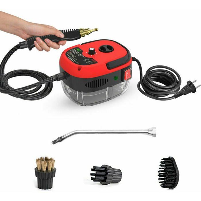 2500W Portable Nettoyeur Vapeur Haute Température Pressurisé Vapeur Machine de Nettoyage avec Têtes de Brosse pour Meubles de Cuis - Zhandd
