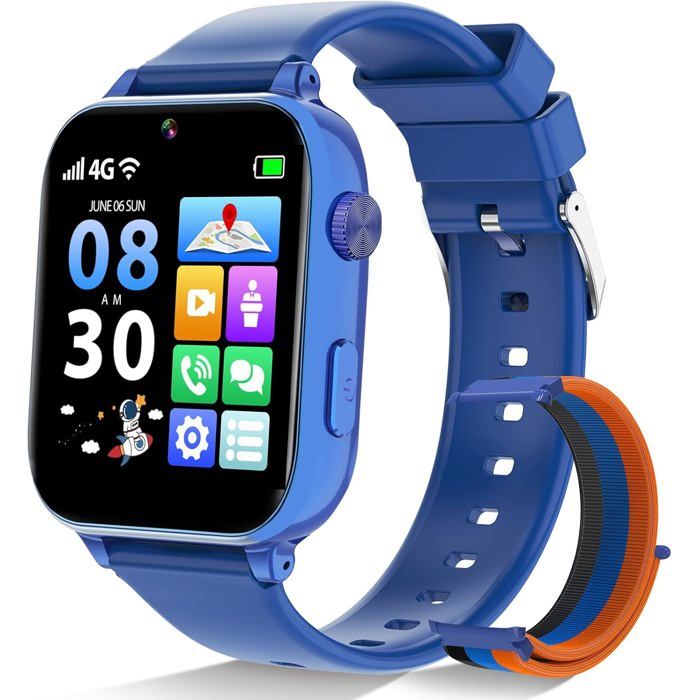 Montre Connectée Enfant 4G Gps Smartwatch Téléphone Pour Filles Garçons Avec Appel Vidéo Sos Podomètre Mode Classe Montre - vue 2