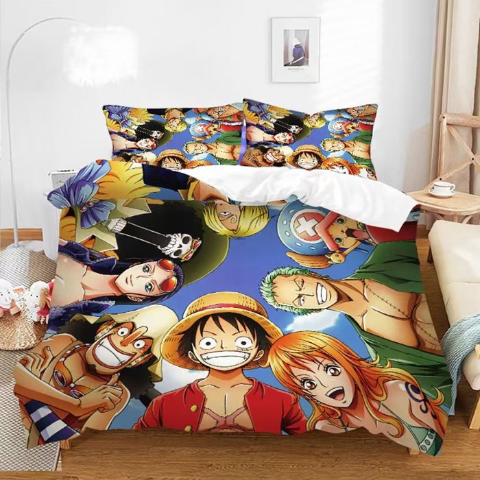 Animé Multicolore Housse de Couette 3 Pièces 200x200 avec 2 Taie Oreillers 50x75 Microfibre Super Douce-Style J4
