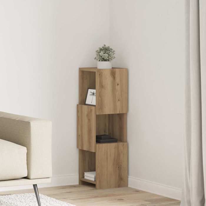 Meuble dangle - vidaXL - Blanc - 25 5x25x80 cm - Bois dingénierie - 3 étagères - Finition mate - Facile à entretenir