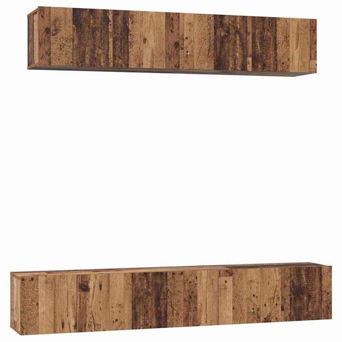Meuble TV suspendu en bois dingénierie - vidaXL - Bois ancien - 60x30x30 cm - Étagères murales - Portes à charnières