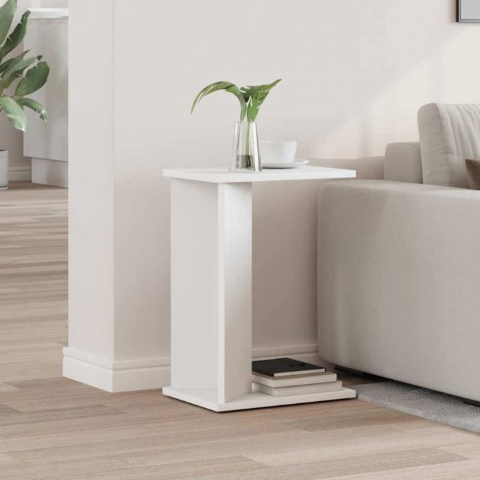 Table dappoint rectangulaire VidaXL blanc 35 x 25 x 50 cm – bois dingénierie rangement