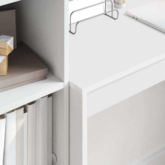 Bureau informatique Blanc - LEMON® Bureau droit multi-rangements - Blanc - 100x40x76cm 363 - Soldes