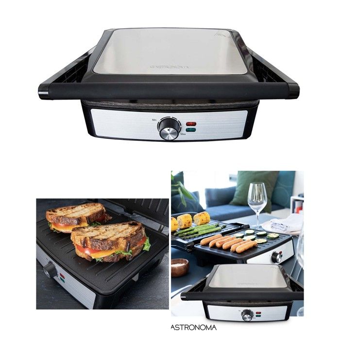 Grill Electrique Multifonction - GASTRONOMA - 18240001 - 2200W - Plaque Antiadhésive - 29x23 cm