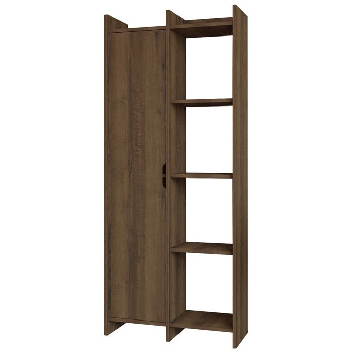 Bibliothèque en bois Offer 70 x 30 x 180 cm - Noyer antique