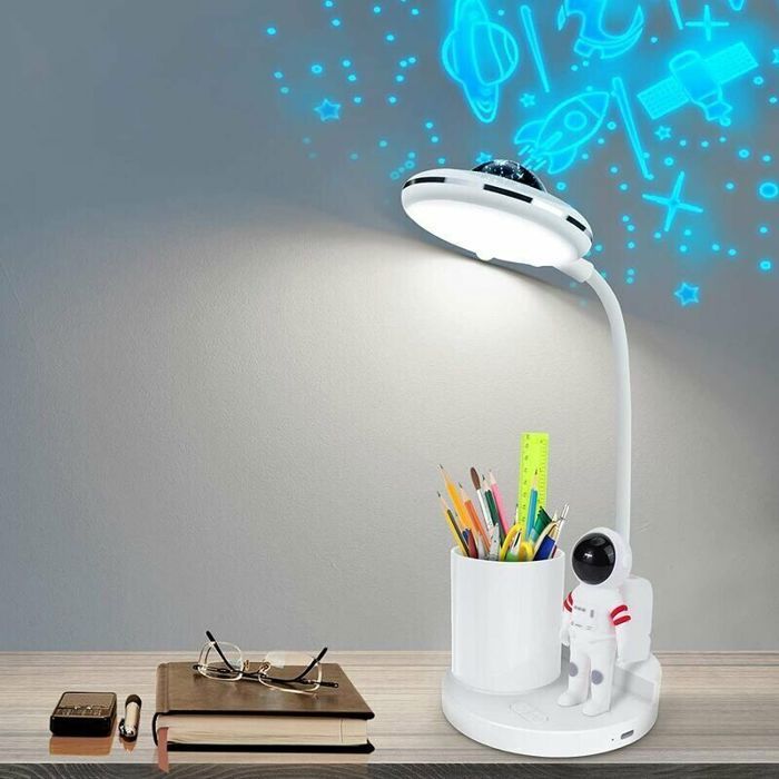Lampe de bureau enfant - Virex® - Sans fil - Dimmable - Rechargeable USB 2000 mAh - Projection statique