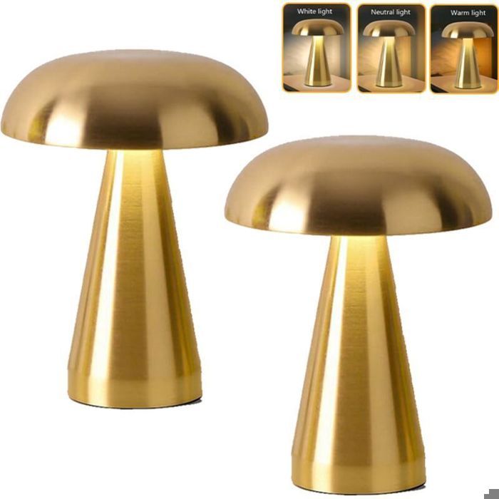 Lampe de table LED sans fil - PZCC - Lot de 2 lampes - Tactile à intensité variable - Rechargeable