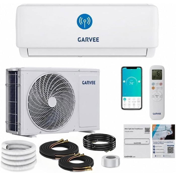 Climatiseur Split Mural 24000 BTU Full DC Inverter 4-en-1– Chauffage & Refroidissement – WiFi Intelligent-Classe A++