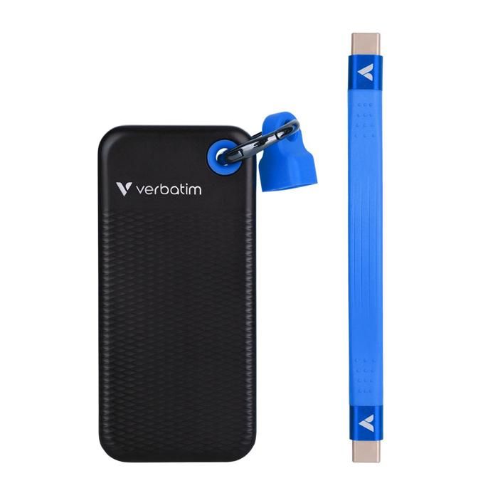 Disque SSD externe Verbatim Pocket - 128Go (Noir/Bleu)
