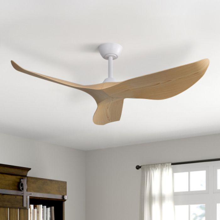 Ventilateur de plafond 97cm sans éclairage lames ABS résistantes moteur silencieux 6 vitesses pour déco maison Ventilateur de pl