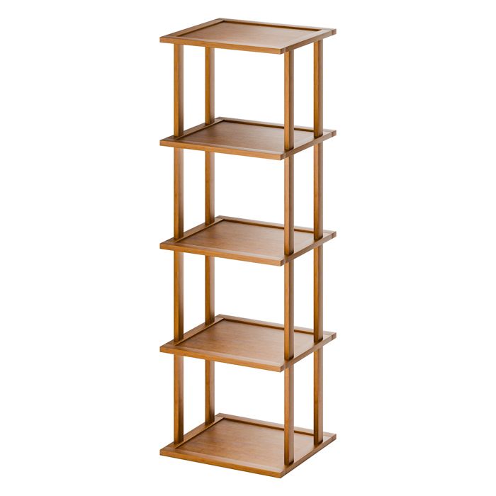 Étagère à chaussures verticale à 5 niveaux - WILITTO - en bambou - multifonctionnel - gain de place - couleur bois - 23x25x77cm