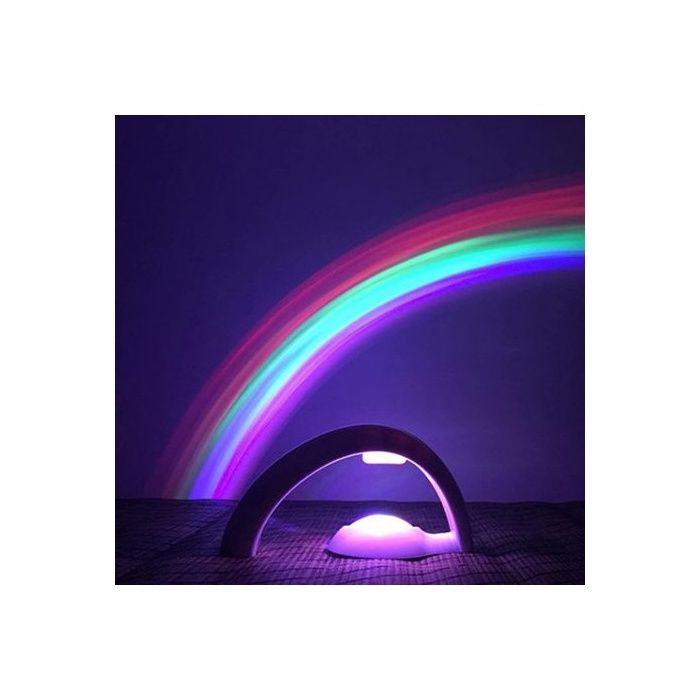 Veilleuse LED arc en ciel projection oeuf - Arrêt automatique 10 min et économie dénergie 2 modes déclairage coloré réfractant