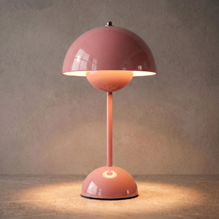WOTTES Lampe de chevet Moderne Abat-Jour Rose douille E27 lampe de table bureau lecture pour lit 16 x 28 cm