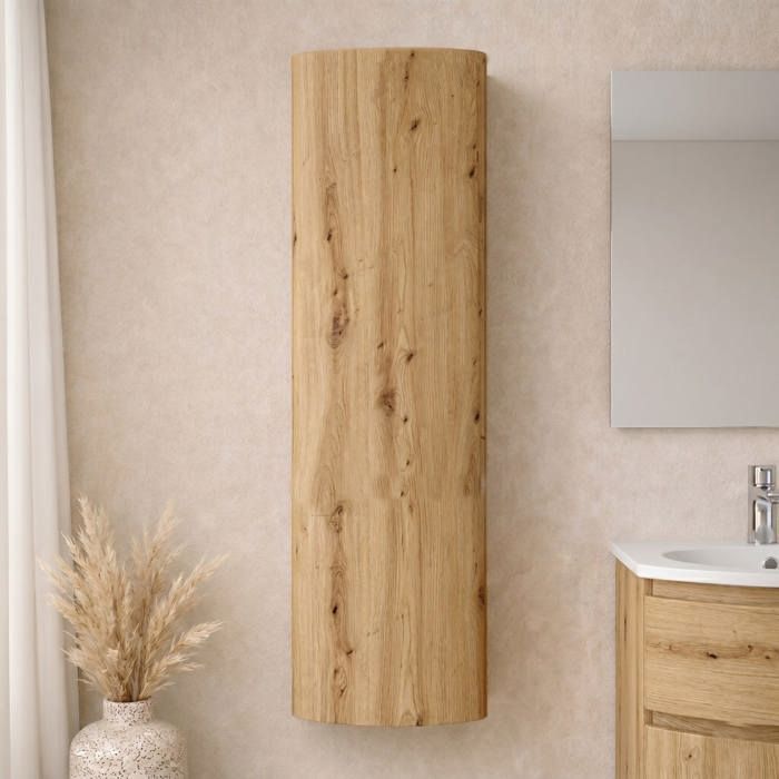 Colonne de salle de bain suspendue chêne doré moderne gain de place Los Angeles Colonne de salle de bain suspendue chêne doré moderne gain de place Los Angeles