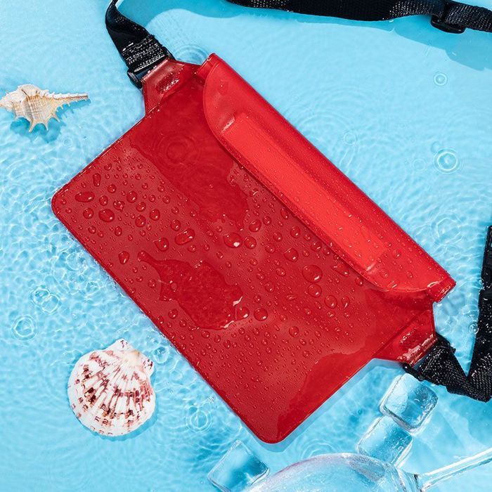 Sac banane étanche en PVC - Multifonctionnel Grande capacité - Photographie mobile - Rouge