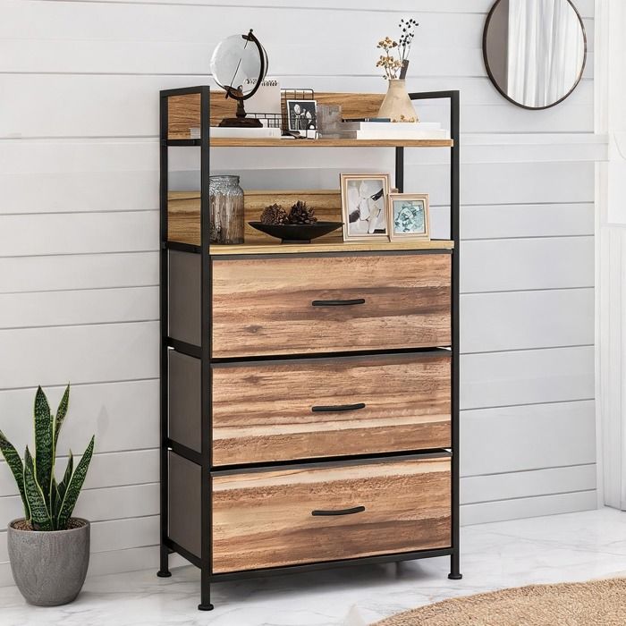 Acier et MDF finition chêne Storage Cabinets featuring 23.6 x 11.4 x 39.8 in with 60x29x101 cm