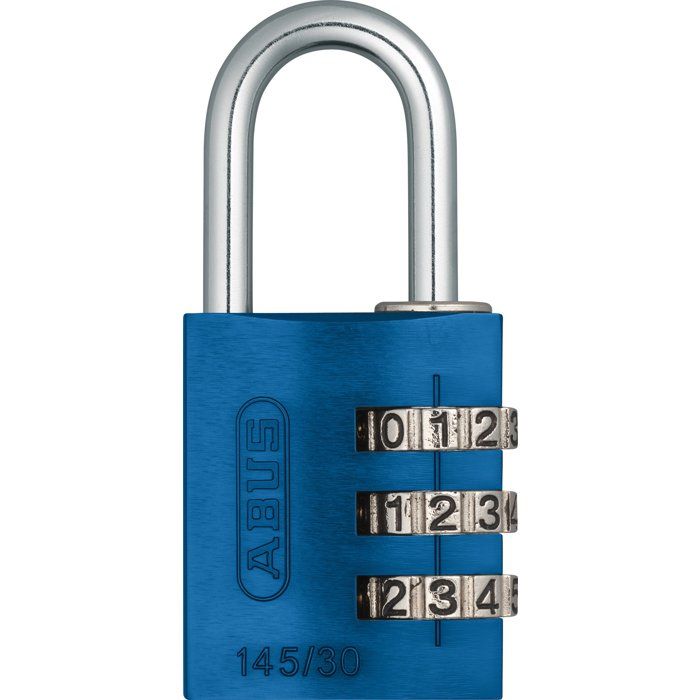 Cadenas à combinaison - ABUS - 145/30 - 3 chiffres - Aluminium bleu - Compact et robuste