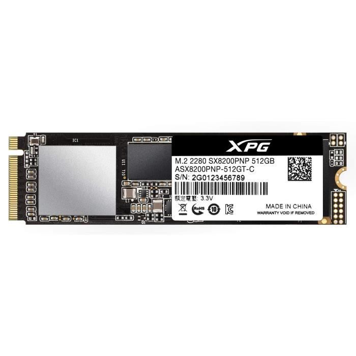 Top achat Disque SSD ADATA Asx8200pnp-512gt-c 512 Go XPG Sx8200 Pro Lecteur à état Solide - Noir pas cher
