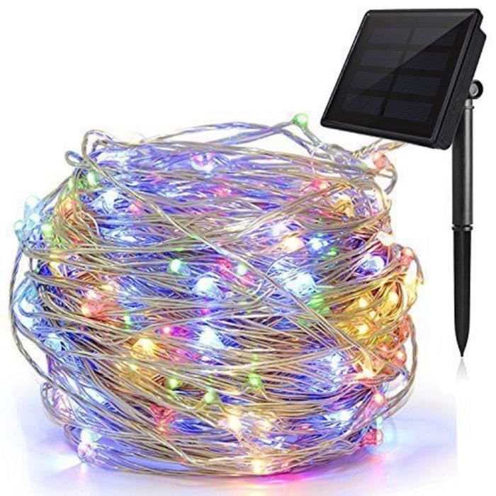 200 Led Guirlande Lumineux Lumieres Lampe Jardin Solaires