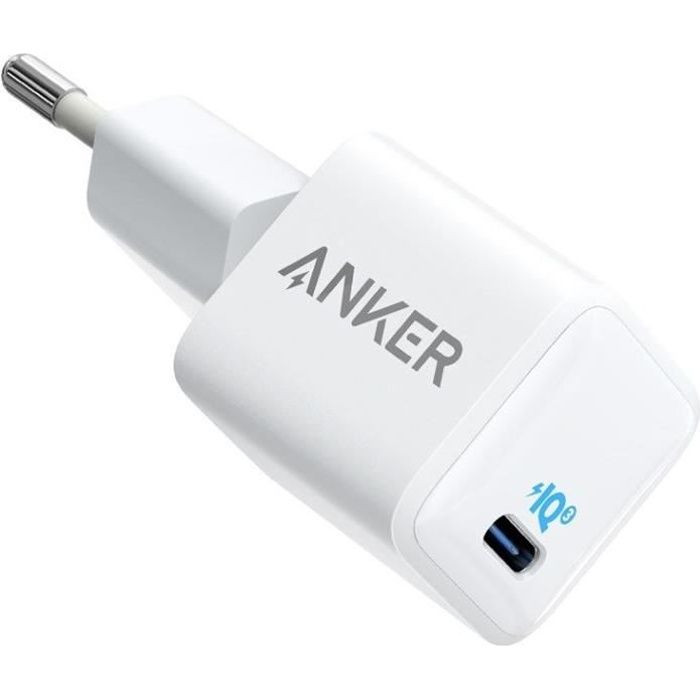 Anker Chargeur Rapide USBC PowerPort III 30W PIQ 3.0 (sans Cable) - Blanc -  Prix pas cher