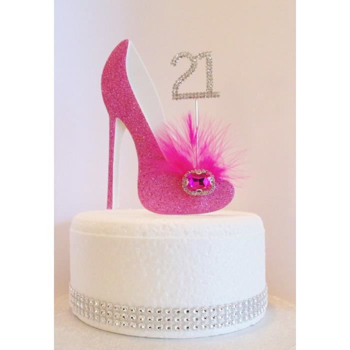 21st Birthday Cake Decoration Hot Pink Cerise Shoe Age 21 2wxem8 Cdiscount Maison