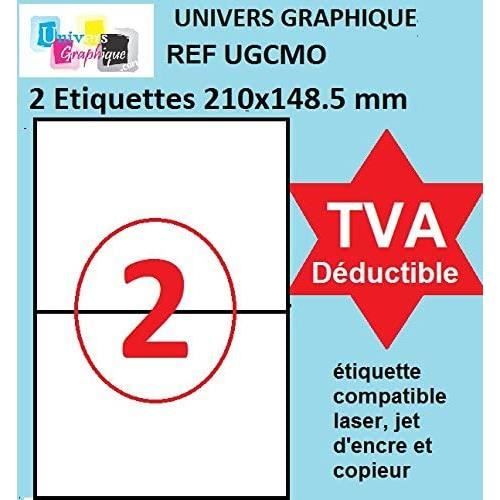 Étiquettes Autocollantes UniversGraphique - 1280 étiquettes 45,7x16,9 Mm - 20 Feuilles A4 Blanches Mat - Pour Imprimantes Laser Et Jet D'encre