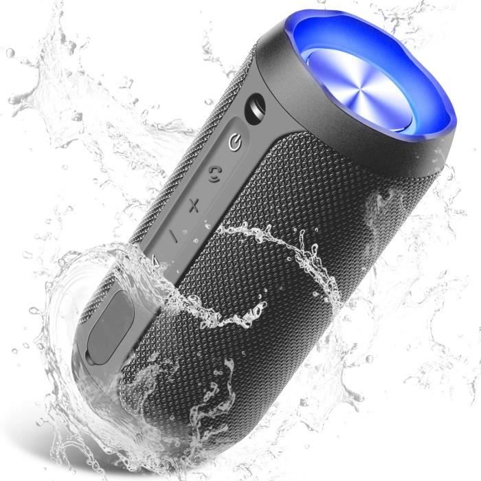 Tablette Haut Parleur Bluetooth 5W Soirée Voyage Support AUX/TF pour Téléphone Portable avec Microphone Enceinte Waterproof Enceinte Portable Bluetooth 5.0 24H de Lecture 