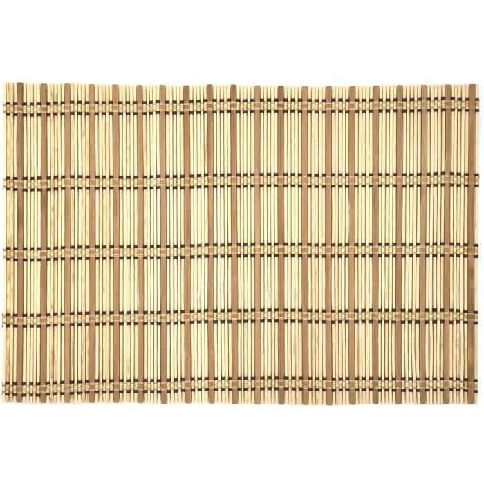 Set De Table, Bambou, Lot De 12, Tables Manger, 30 X 45 Cm, Rectangle, Tapis De Table Antidérapant Lavable, Rouge - Maison