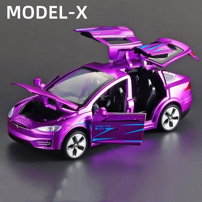 Modèle X Violet - Voiture Tesla Modèle 3 En Alliage Pour Enfant