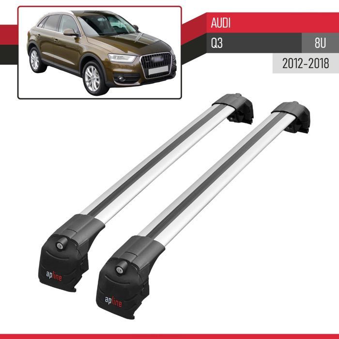 Apline ACE-2 Barres De Toit Aluminium Pour Audi Q3 (8U) 2012-2018 – Gris, Charge Max 75 Kg