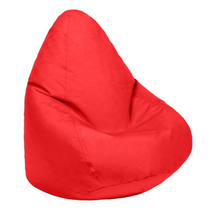 Loft 25 Fauteuil pouf de jeu pour le enfants - Pouf poire à dossier haut résistant à leau - Pouf chaise pour salon - Rouge