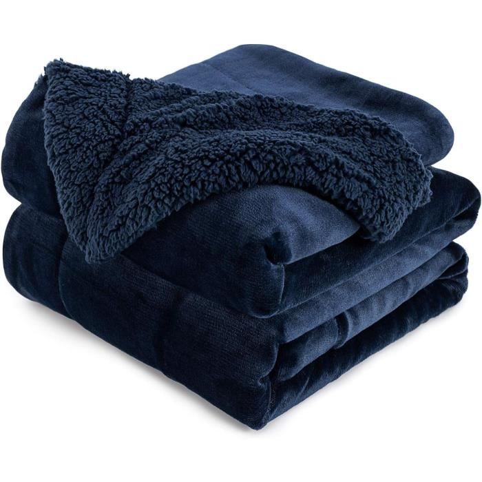 Couverture Polaire Sherpa Douce Et Épaisse GJWLaie - Réversible Microfibre, Jeté De Canapé Et Lit King Size Gris 200x230 Cm