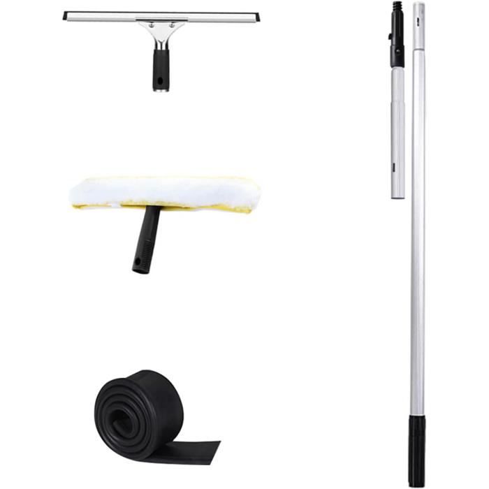 Kit Nettoyage Vitres : 1 Raclette Lame Caoutchouc + 1 Essuie-glace Nuage - Pour Fenêtres, Miroirs, Douche - Facile à Utiliser