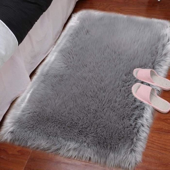 Tapis En Fausse Fourrure Doux Et Moelleux, Gris Agneau Artificiel — free download