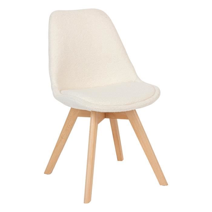 Eazy Living Bouclette Chaise de Salle à Manger Berenice Blanc