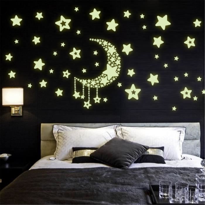Autocollant Mural Phosphorescent Etoile Lune pour Déco Maison Chambre de  Bébé Enfant Fenêtre Plafond Mur sticker Vert clair - Cdiscount Maison