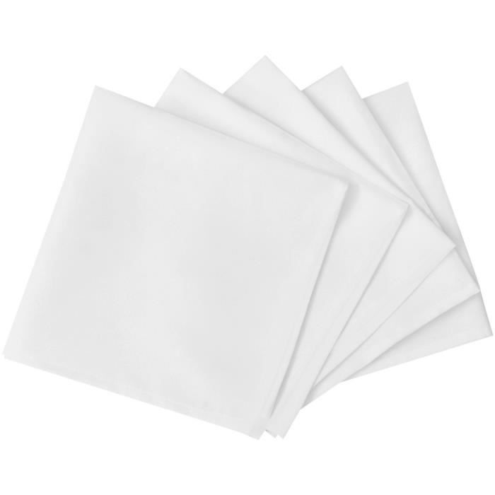 Decorations 10 Serviettes De Table Blanc 50 X 50 Cm Achat