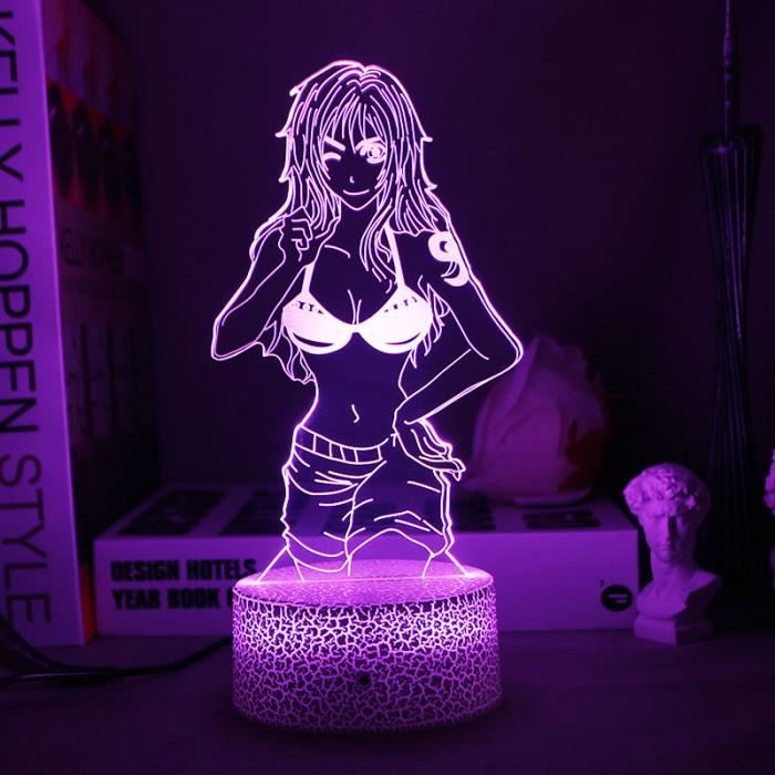 One Piece Luffy thème 3D Lampe LED nuit lumière 7 Changement de