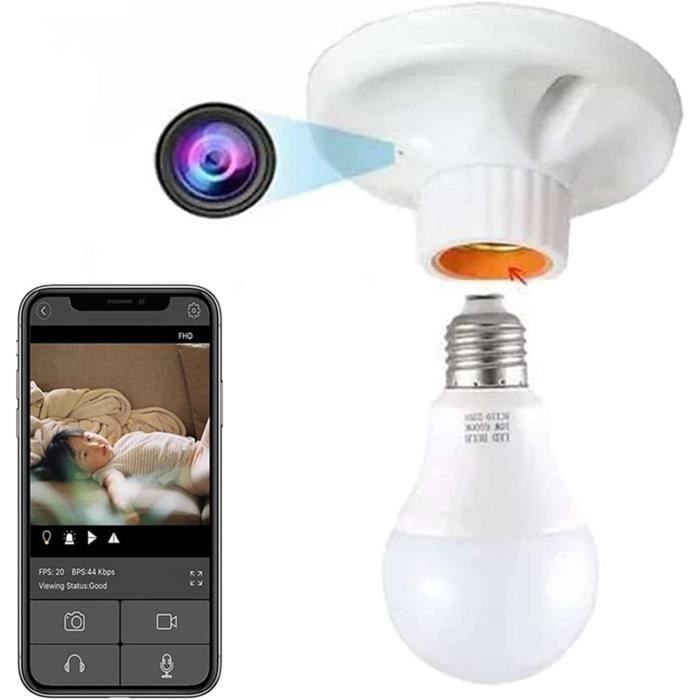 Caméra D'ampoule Espion Cachée WiFi, Nouvelle Surveillance Sans Fil