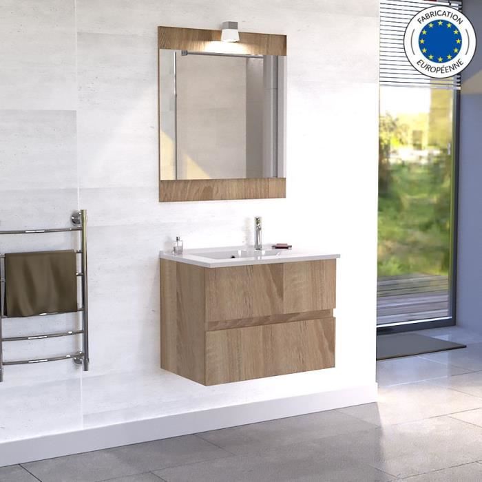 Meuble Salle De Bain Simple Vasque Rosaly 70 Cambrian Oak 70 Profondeur 46 Achat Vente Meuble Vasque Plan Meuble Salle De Bain Simple Soldes Cdiscount