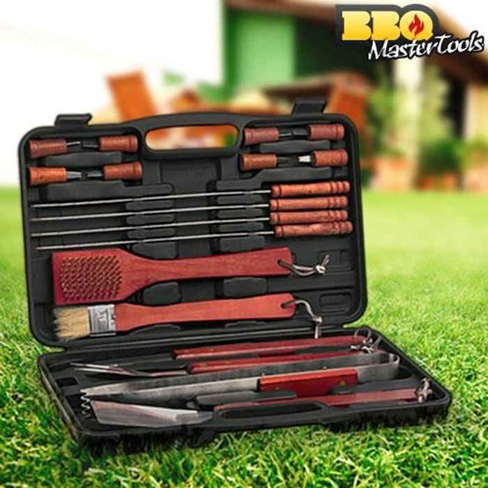 Mallette Ustensiles Barbecue - BBQ Master Tools - 18 pièces